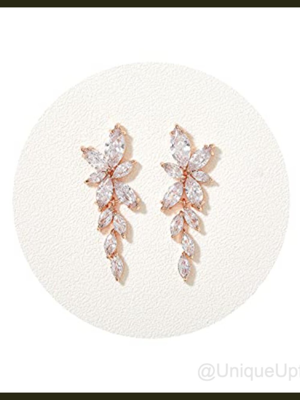 Marquise Cubic Zirconia Drop Earrings Silver Plated Wedding Bridal